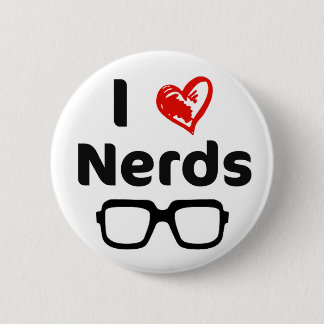 Ik hou van nerds ronde button 5,7 cm