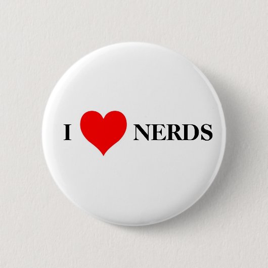 Ik hou van nerds ronde button 5,7 cm (Voorkant)