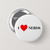 Ik hou van nerds ronde button 5,7 cm (Voorkant /achterkant)