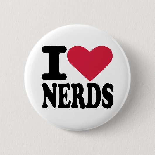 Ik hou van nerds ronde button 5,7 cm (Voorkant)