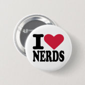 Ik hou van nerds ronde button 5,7 cm (Voorkant /achterkant)
