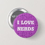 Ik hou van nerds roze knop ronde button 5,7 cm (Voorkant /achterkant)