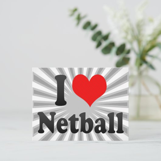 Ik hou van Netball Briefkaart (Staand voorkant)