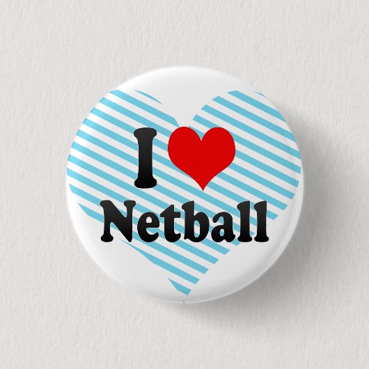 Ik hou van Netball Ronde Button 3,2 Cm (Voorkant)