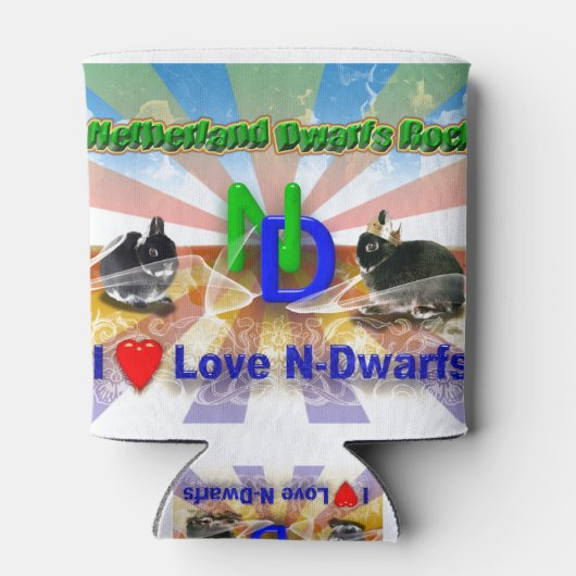 Ik hou van Netherland Dwarf Bunnies Blikjeskoeler (Achterkant)