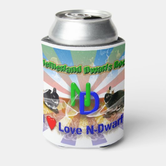 Ik hou van Netherland Dwarf Bunnies Blikjeskoeler (Blikje Achterkant)