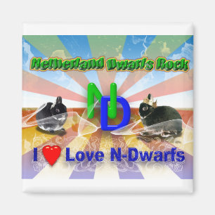 Ik hou van Netherland Dwarf Bunnies Magneet
