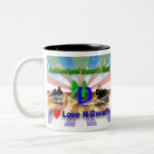 Ik hou van Netherland Dwarf Bunnies Tweekleurige Koffiemok (Links)