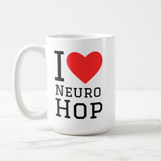 Ik hou van neuro hopplein sticker koffiemok (Links)