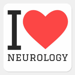 Ik hou van neurologie vierkante sticker