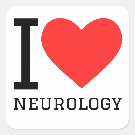 Ik hou van neurologie vierkante sticker (Voorkant)