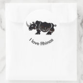 Ik hou van neushoorns - Afrikaanse dieren - natuur Ronde Sticker (Tas)