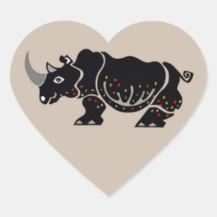 Ik hou van neushoorns - Wildlife - Natuur - Bedrei Hart Sticker