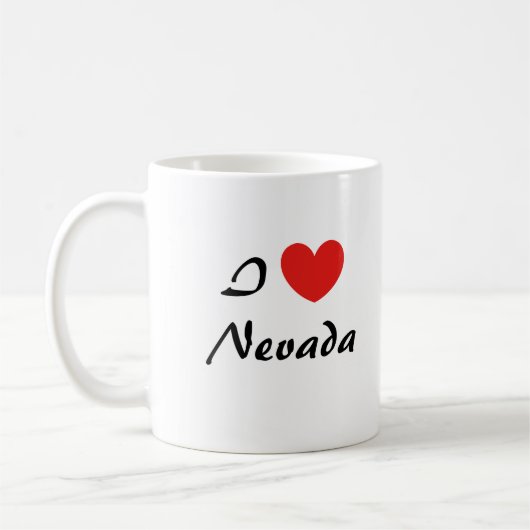 Ik hou van Nevada Hart Typography Koffiemok (Links)