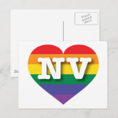 Ik hou van Nevada Rainbow Heart Briefkaart (Voorkant / Achterkant)