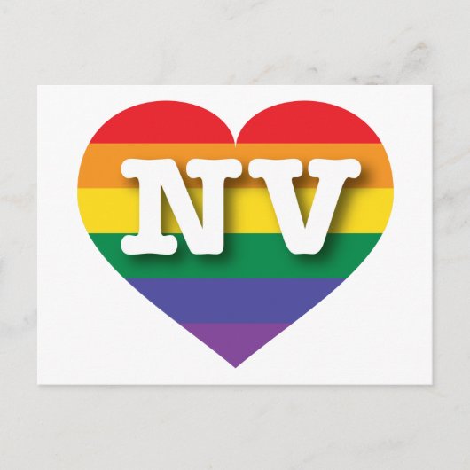 Ik hou van Nevada Rainbow Heart Briefkaart (Voorkant)
