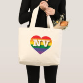 Ik hou van Nevada Rainbow Heart Grote Tote Bag (Voorkant (product))