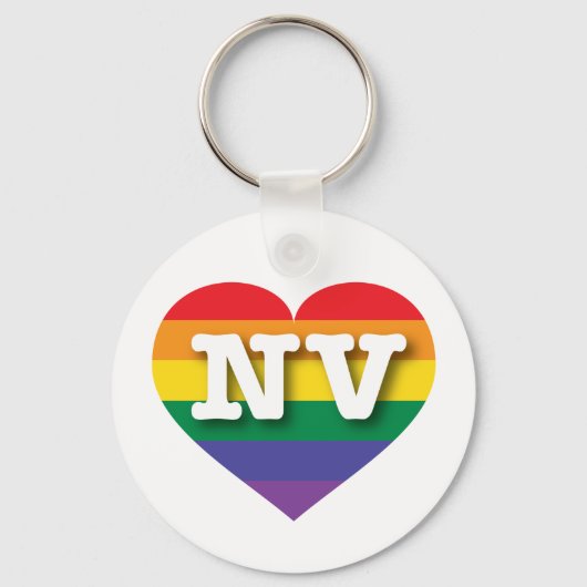 Ik hou van Nevada Rainbow Heart Sleutelhanger (Voorkant)