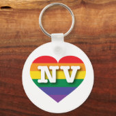 Ik hou van Nevada Rainbow Heart Sleutelhanger (Voorkant)