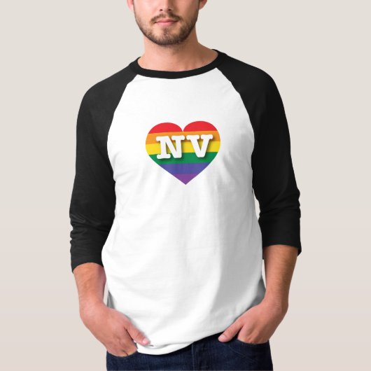 Ik hou van Nevada Rainbow Heart T-shirt (Voorkant)