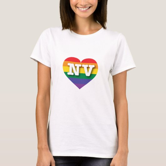 Ik hou van Nevada Rainbow Heart T-shirt (Voorkant)