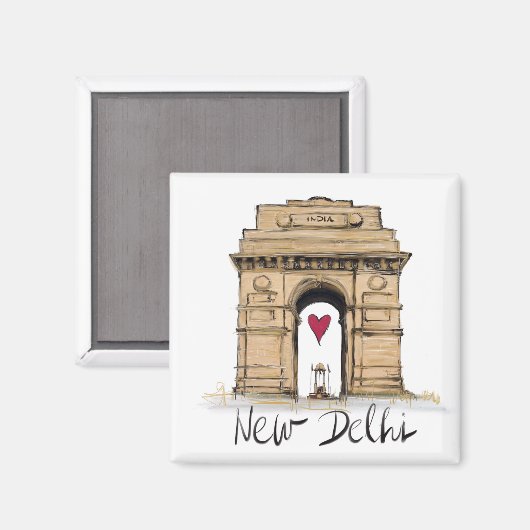 Ik hou van New Delhi Magneet (Voorkant / Achterkant)