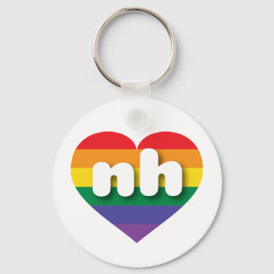 Ik hou van New Hampshire Gay Pride Rainbow Heart Sleutelhanger