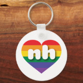 Ik hou van New Hampshire Gay Pride Rainbow Heart Sleutelhanger (Voorkant)