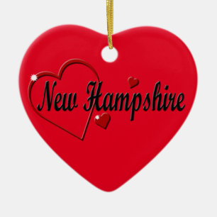 Ik hou van New Hampshire hartkerst Keramisch Ornament