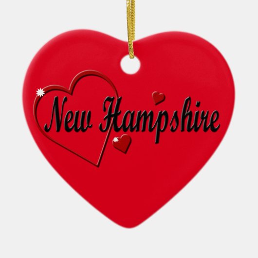 Ik hou van New Hampshire hartkerst Keramisch Ornament (Voorkant)