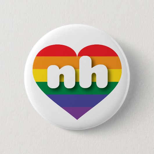 Ik hou van New Hampshire Rainbow Heart Ronde Button 5,7 Cm (Voorkant)