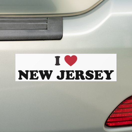 Ik hou van New Jersey Bumpersticker (Op auto)