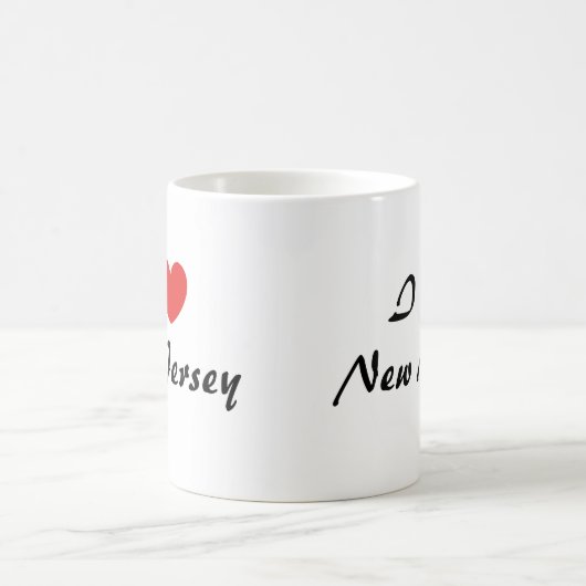Ik hou van New Jersey Heart Typography Coffee Mok (Center)