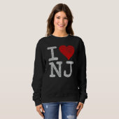 Ik hou van New Jersey in Heart NJ Trui (Voorkant volledig)