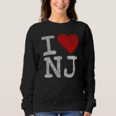 Ik hou van New Jersey in Heart NJ Trui (Voorkant)
