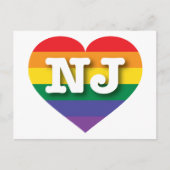 Ik hou van New Jersey Rainbow Heart Briefkaart (Voorkant)