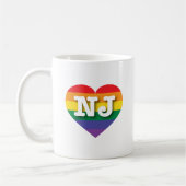 Ik hou van New Jersey Rainbow Heart Koffiemok (Links)