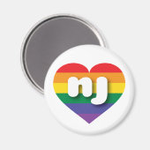 Ik hou van New Jersey Rainbow Heart Magneet (Voorkant / Achterkant)