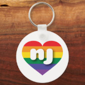 Ik hou van New Jersey Rainbow Heart Sleutelhanger (Voorkant)