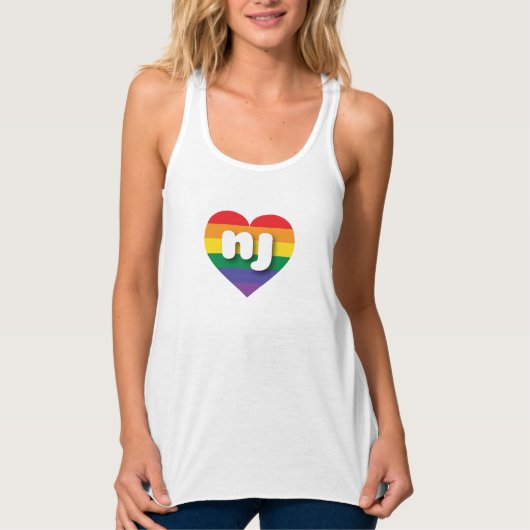 Ik hou van New Jersey Rainbow Heart Tanktop (Voorkant)