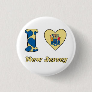 Ik hou van New Jersey Ronde Button 3,2 Cm