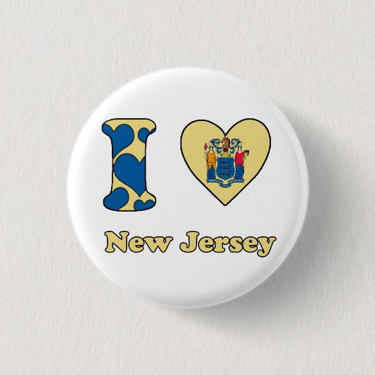 Ik hou van New Jersey Ronde Button 3,2 Cm (Voorkant)