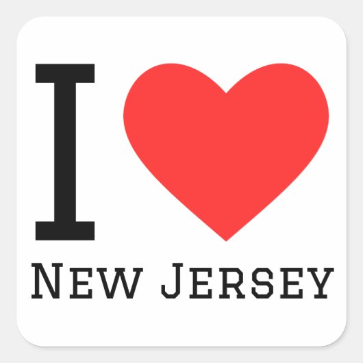 Ik hou van New Jersey Vierkante Sticker (Voorkant)