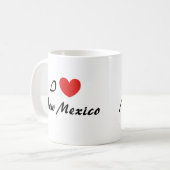 Ik hou van New Mexico Heart Typography Coffee Mok (Voorkant links)