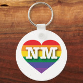 Ik hou van New Mexico Rainbow Heart Sleutelhanger (Voorkant)