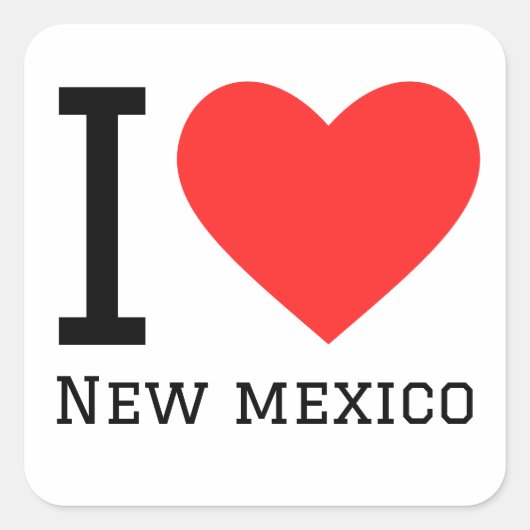 Ik hou van New Mexico Vierkante Sticker (Voorkant)
