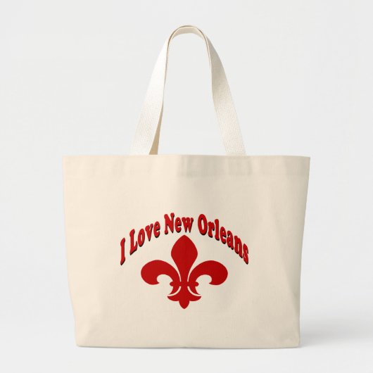 Ik hou van New Orleans Fleur De Lis Grote Tote Bag (Voorkant)
