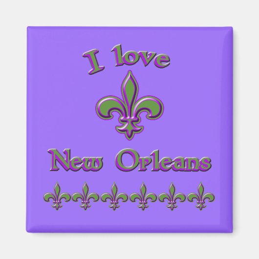 Ik hou van New Orleans T-shirten, Mokken, Buttonne Magneet (Voorkant)