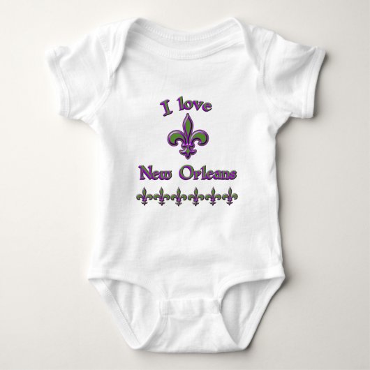 Ik hou van New Orleans T shirten, Mokken, Buttonne Romper (Voorkant)