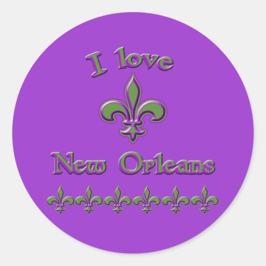 Ik hou van New Orleans T-shirten, Mokken, Buttonne Ronde Sticker (Voorkant)
